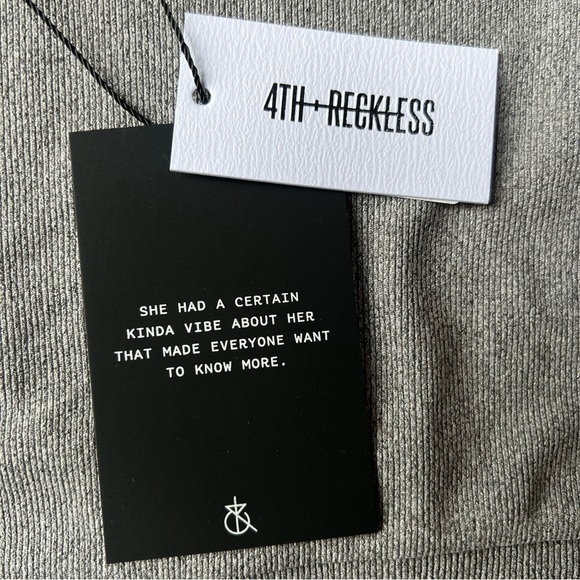 NWT 4th and Reckless Henry Jersey Ribbed Bralet in Grey, Size US XL - Picture 5 of 7